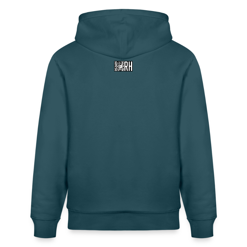 Unisex Bio-Hoodie mit MAENJUS NETWORK FASHION PRINT - Dunkles Petrol