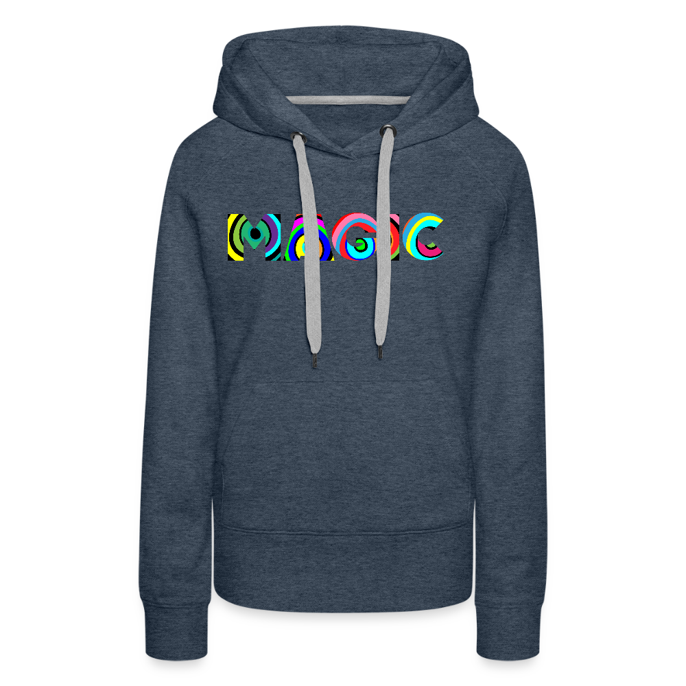 Frauen Premium Hoodie mit MAGIC PRINT - Jeansblau