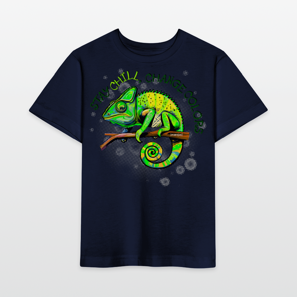 MNJS KIDS Bio T-Shirt mit CAMAELEON PRINT - Navy