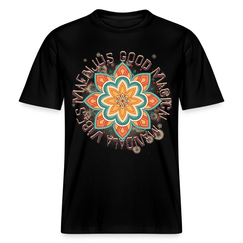 Unisex Bio-T-Shirt mit MANDALA VIBES PRINT - Schwarz