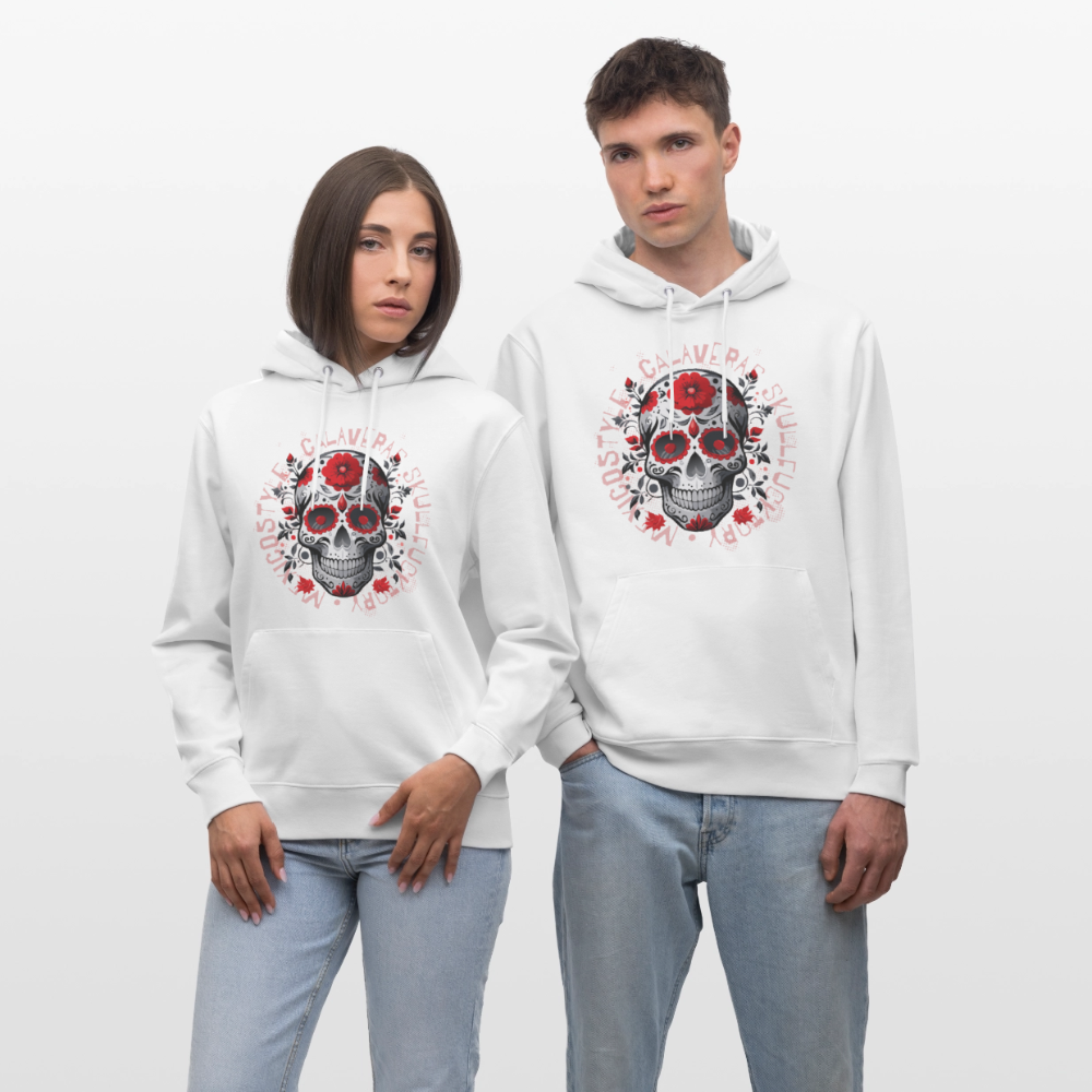 Unisex Hoodie mit CALAVERAS SKULL PRINT - Weiß