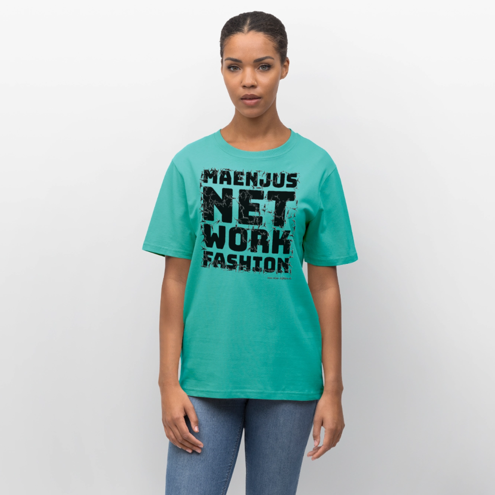 Unisex Bio-T-Shirt mit MAENJUS NETWORK FASHION PRINT - Poolblau