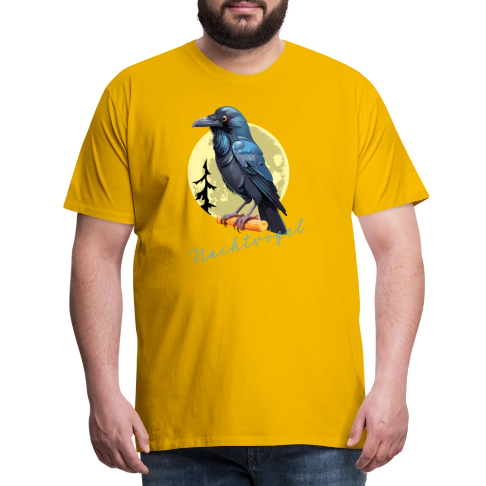 Männer Premium T-Shirt mit NACHTVOGEL PRINT - Sonnengelb