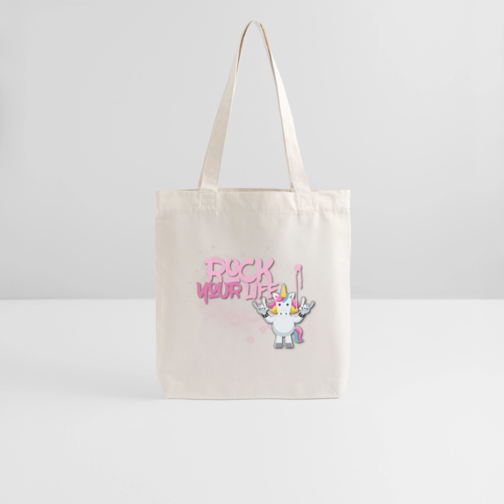 Heavyweight Stoffbeutel mit ROCK YOUR LIFE PRINT - Naturweiß