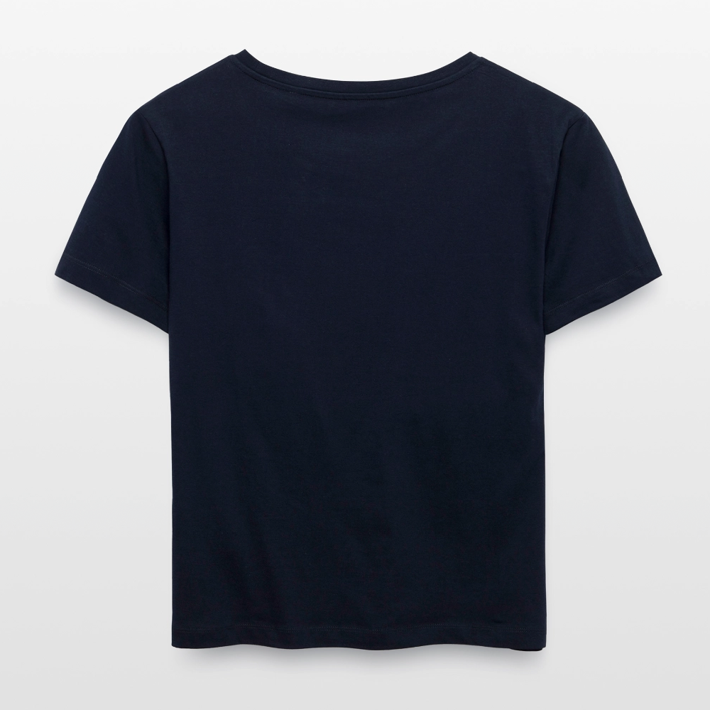 Frauen T-Shirt mit ROSEN SKULL PRINT - Navy