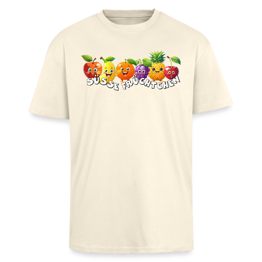 Heavy Oversize T-Shirt mit SÜSSE FRÜCHTCHEN PRINT - Creme