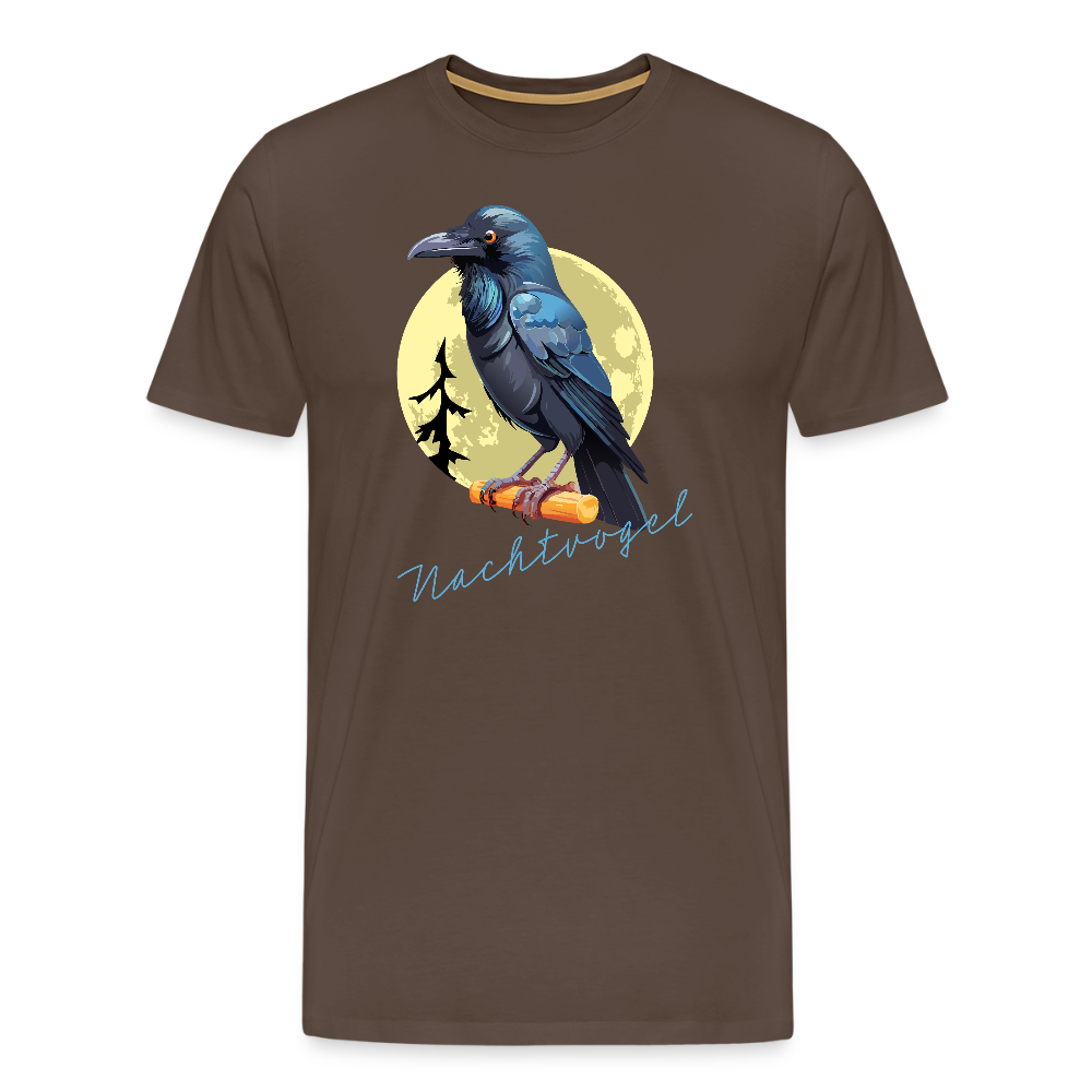 Männer Premium T-Shirt mit NACHTVOGEL PRINT - Edelbraun