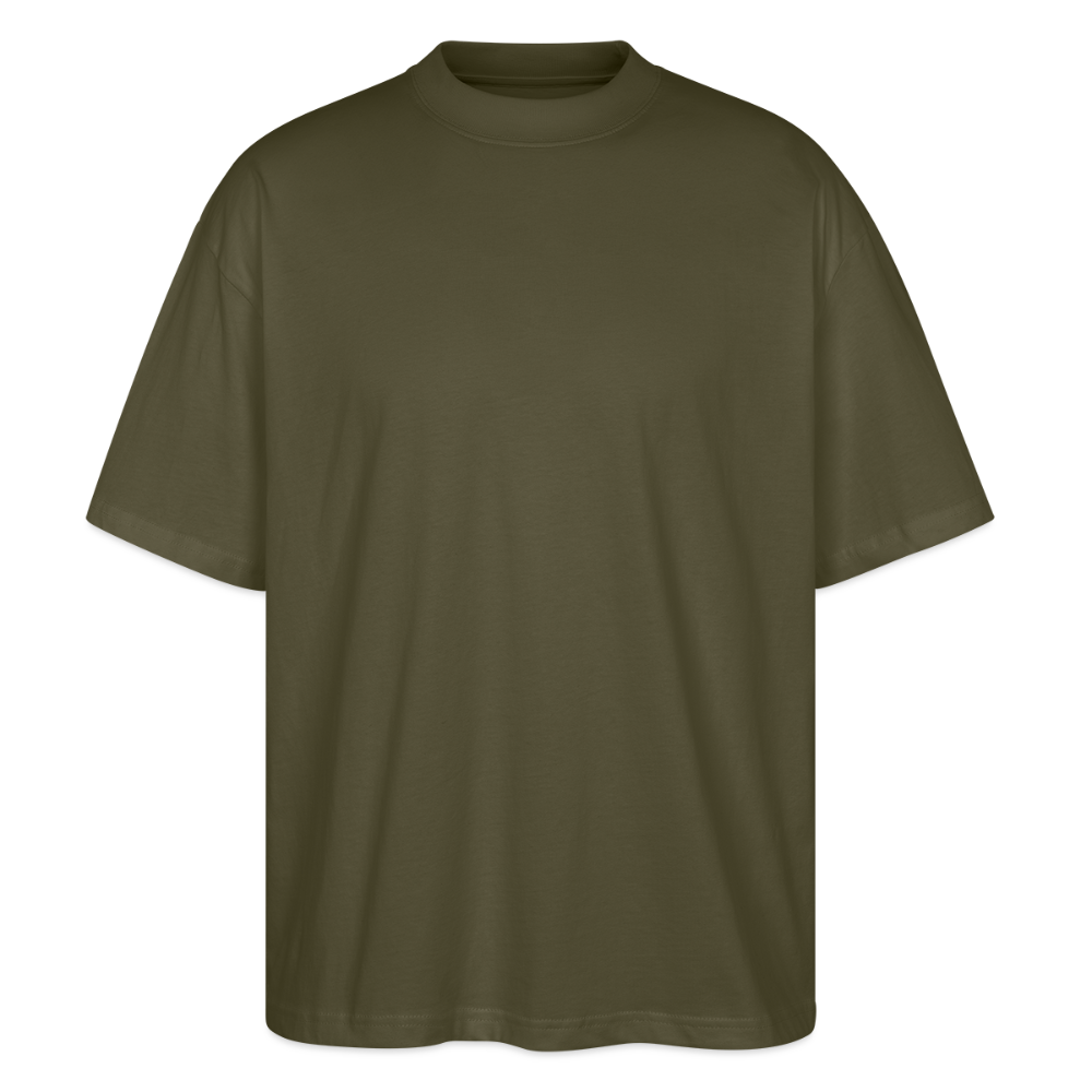 Oversized Unisex T-Shirt mit STEELPUNK PRINT Rückseite - Khaki