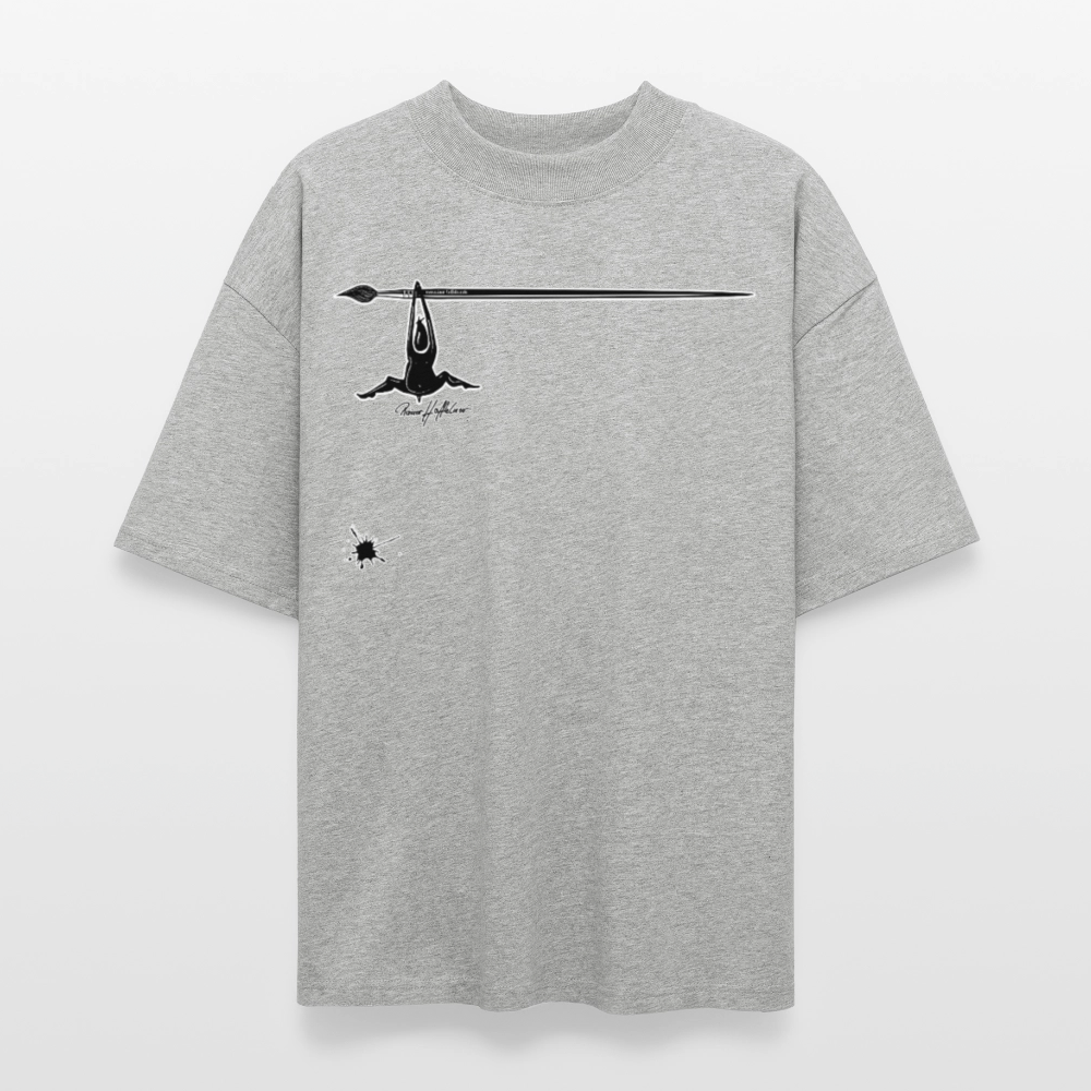 Oversized Unisex T-Shirt mit MÄNNLE PRINT - Grau meliert