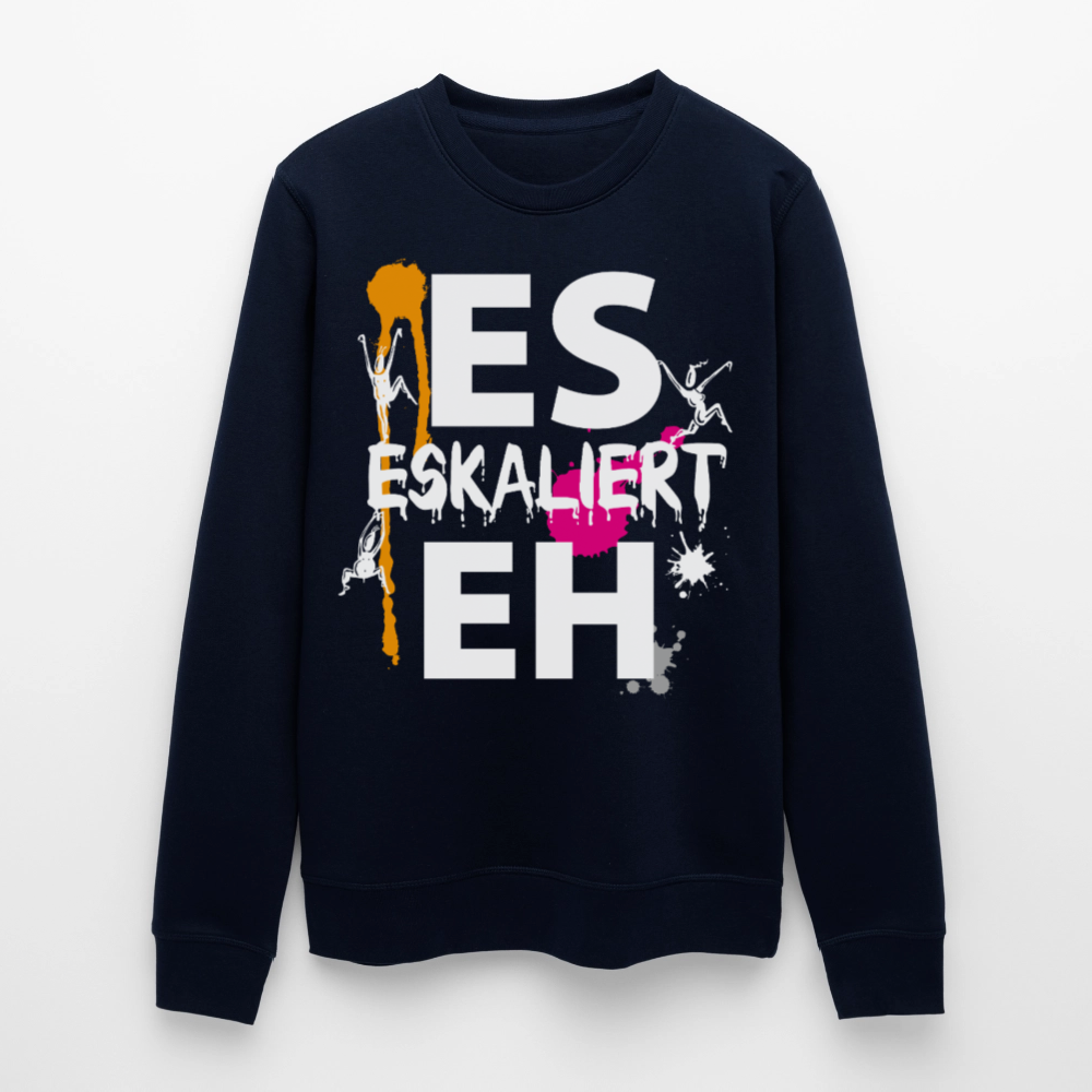 Unisex Bio-Sweatshirt mit ES ESKALIERT EH PRINT - Navy