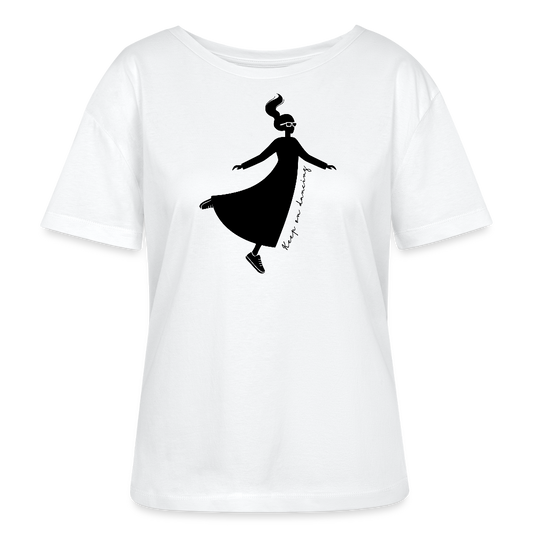 Frauen T-Shirt mit KEEP ON DANCING PRINT - Weiß