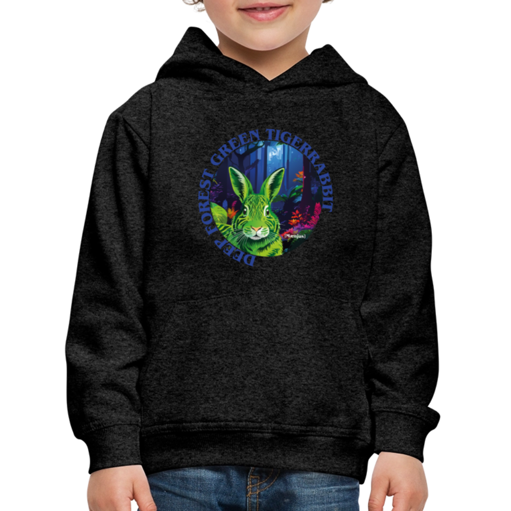 MNJS KIDS Premium Hoodie mit DEEP FOREST GREEN TIGERRABBIT PRINT - Anthrazit