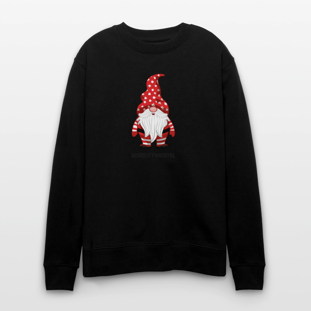 Unisex Bio-Sweatshirt mit SCHROTTWICHTEL PRINT - Schwarz