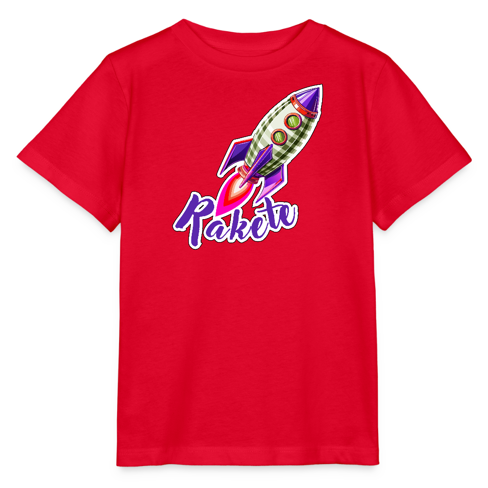 MNJS KIDS Bio T-Shirt mit RAKETE PRINT - Rot