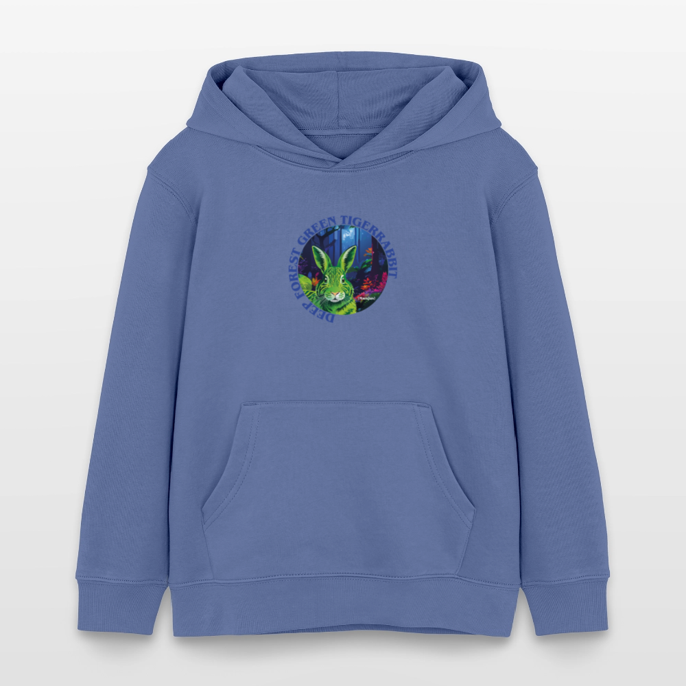 MNJS KIDS Bio-Hoodie mit DEEP FOREST GREEN TIGERRABBIT PRINT - Blau