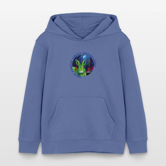 MNJS KIDS Bio-Hoodie mit DEEP FOREST GREEN TIGERRABBIT PRINT - Blau