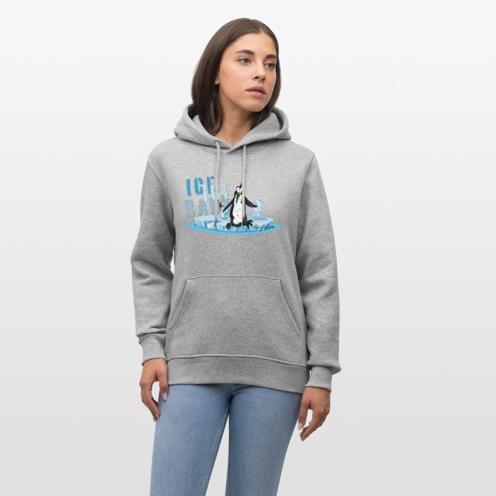 Unisex Bio-Hoodie mit ICE ICE BABY PINGUIN PRINT - Grau meliert