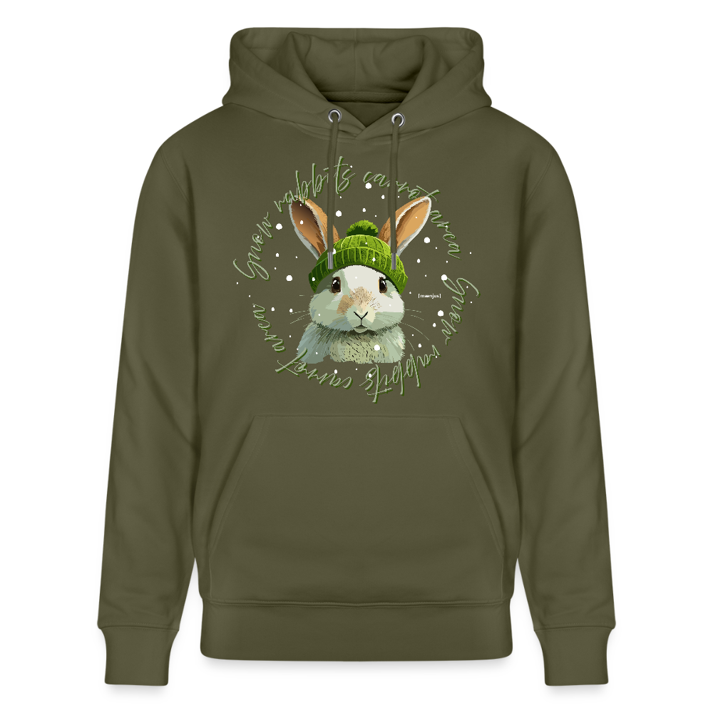 Unisex Bio-Hoodie mit SNOW RABBITS CARROT AREA PRINT - Khaki Grün