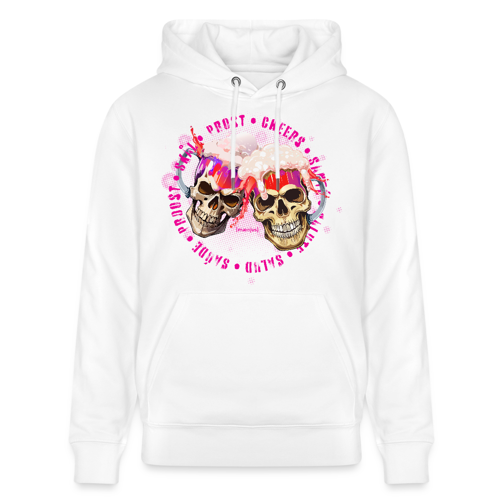 Unisex Bio-Hoodie mit OKTOBERFEST SKULL GIRL PRINT - Weiß