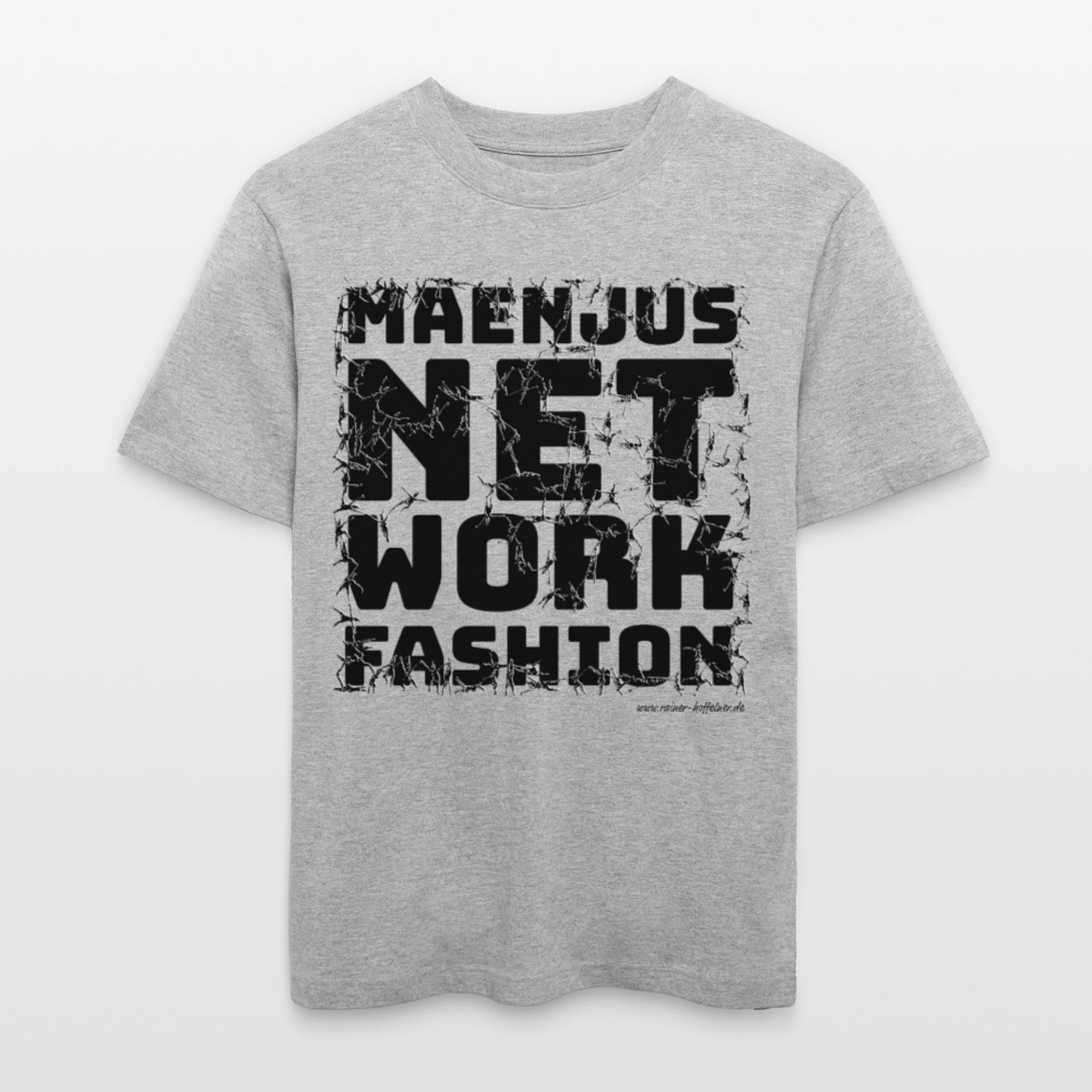 Unisex Bio-T-Shirt mit MAENJUS NETWORK FASHION PRINT - Grau meliert