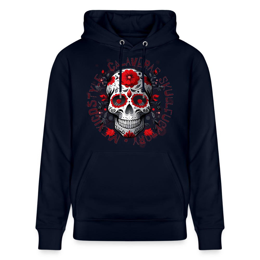Unisex Hoodie mit CALAVERAS SKULL PRINT - Navy