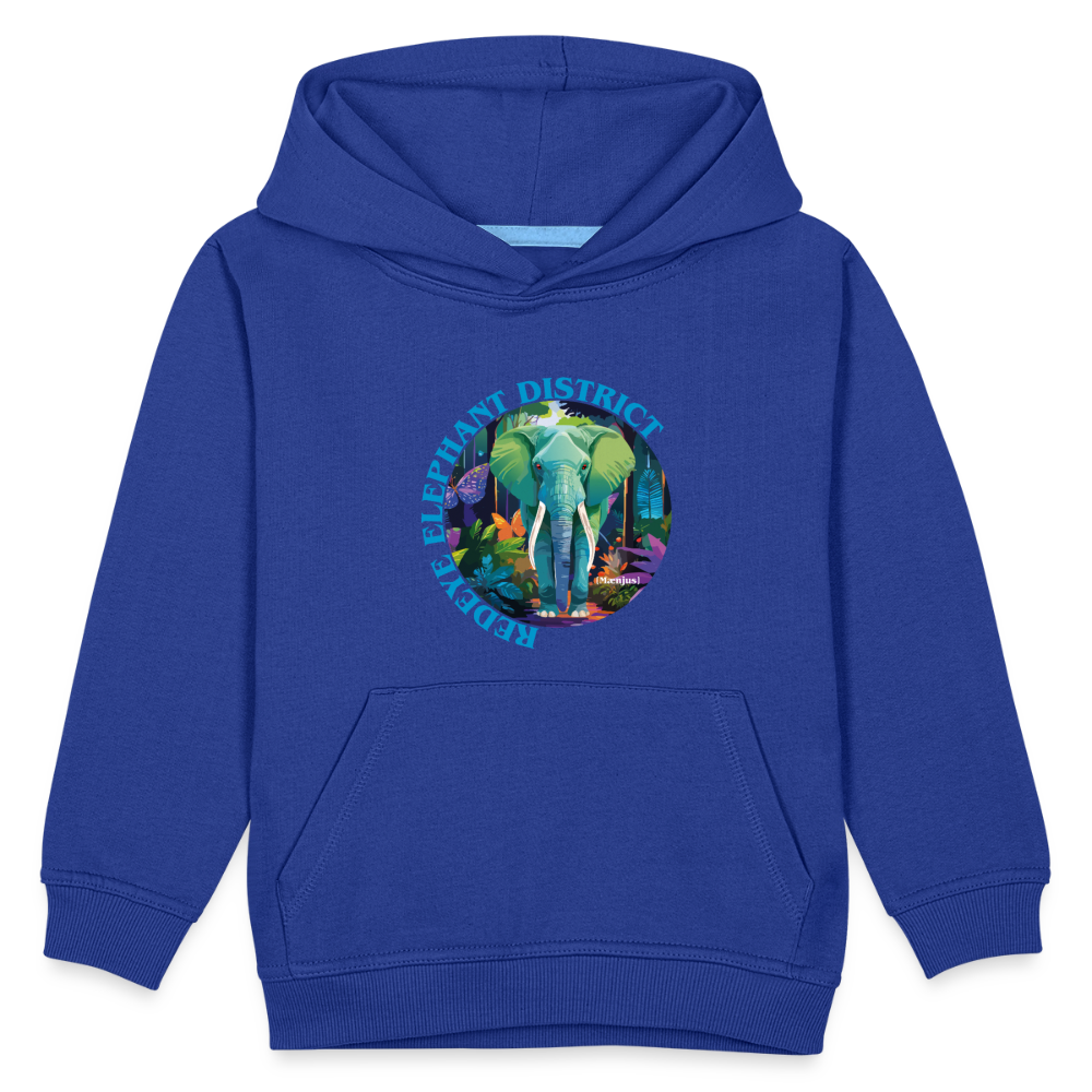MNJS KIDS Premium Hoodie mit REDEYE ELEPHANT DISTRICT PRINT - Royalblau