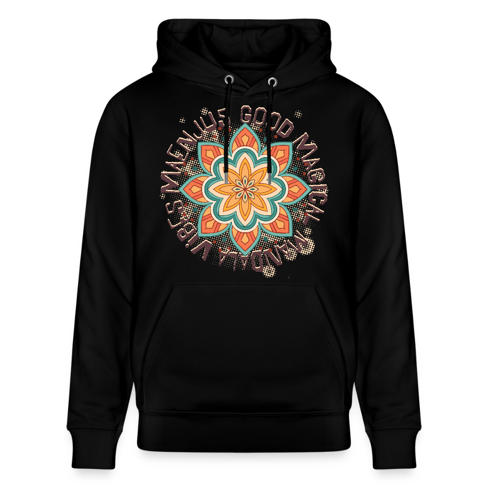 Unisex Bio-Hoodie mit MANDALA VIBES PRINT - Schwarz
