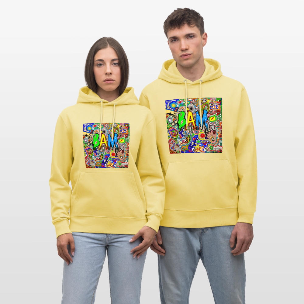 Unisex Bio-Hoodie mit BÄM PRINT - Gelb Viva