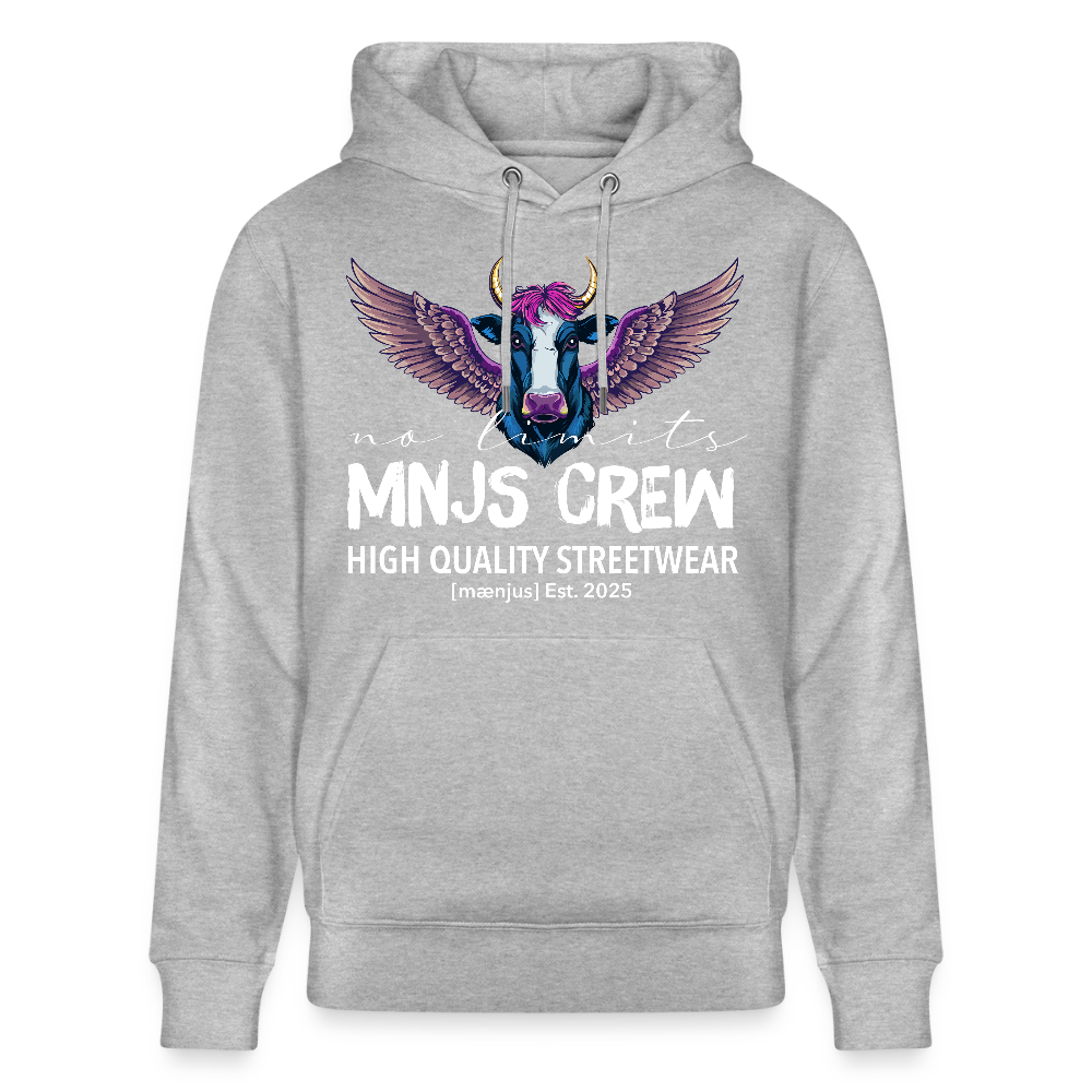 Unisex Bio-Hoodie mit MNJS CREW no limits PRINT - Grau meliert
