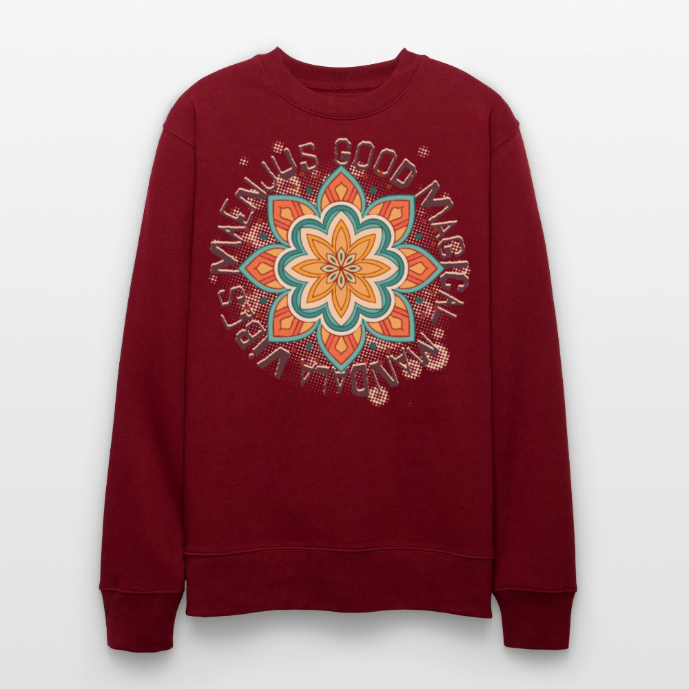 Unisex Bio-Sweatshirt mit MANDALA VIBES PRINT - Burgunderrot
