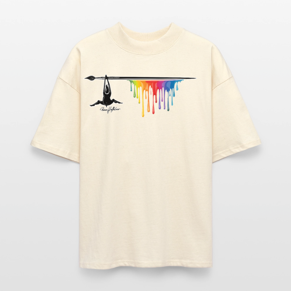 Oversized Unisex T-Shirt mit MÄNNLE PRINT - Weißgrau