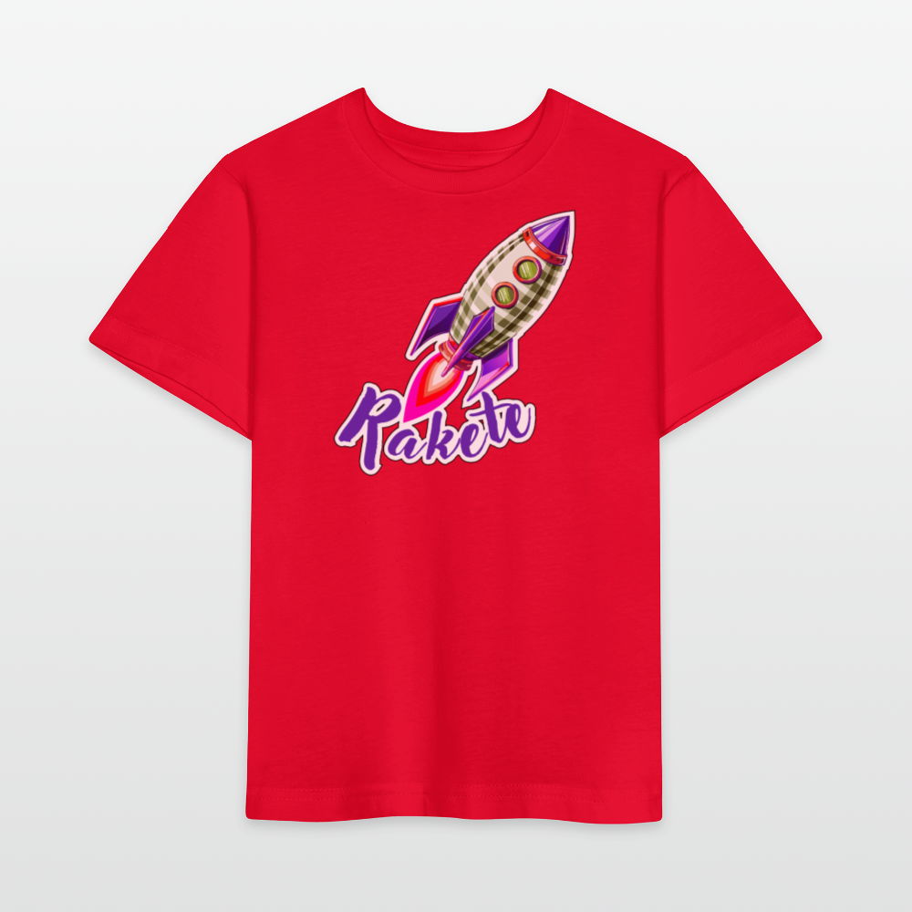 MNJS KIDS Bio T-Shirt mit RAKETE PRINT - Rot