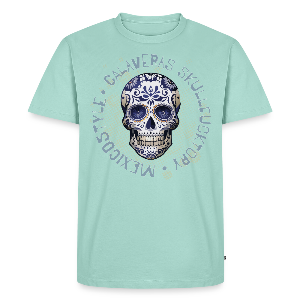Männer Premium T-Shirt mit CALAVERAS SKULL PRINT - Mint