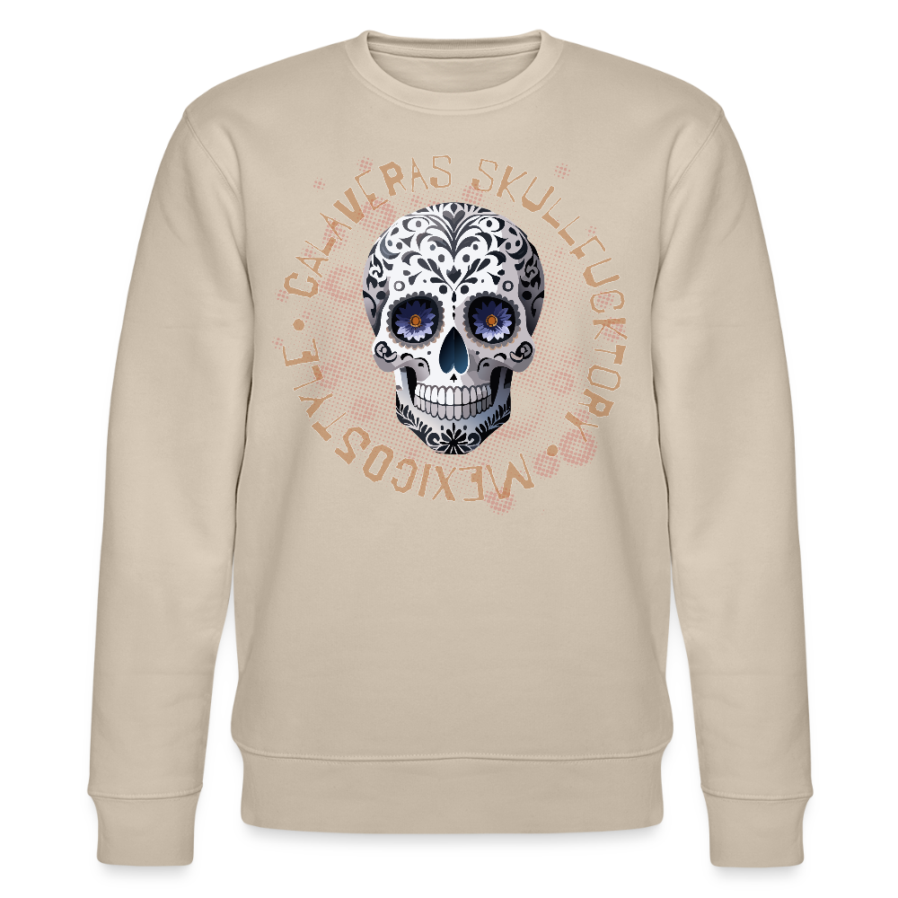 Unisex Bio-Sweatshirt mit CALAVERAS SKULL PRINT - Beige