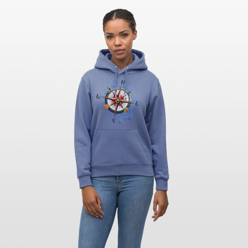 Unisex Hoodie mit WINDROSE PRINT - Blau