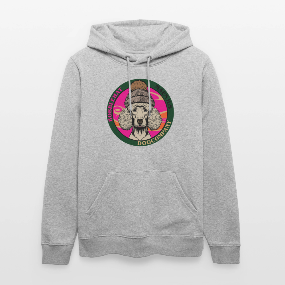 SUnisex Bio-Hoodie mit BOBBLEHAT DOGCOMPANY PRINT - Grau meliert