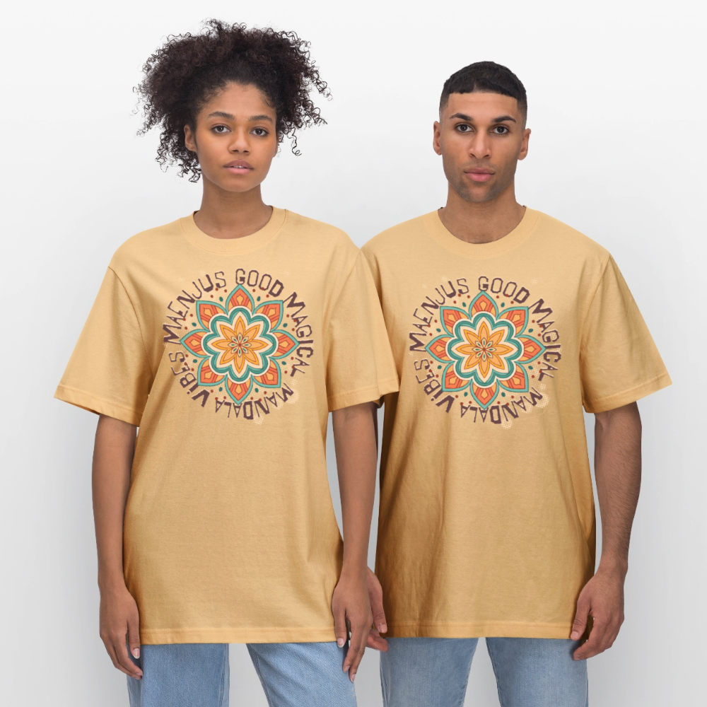 Unisex Bio-T-Shirt mit MANDALA VIBES PRINT - Hellgelb