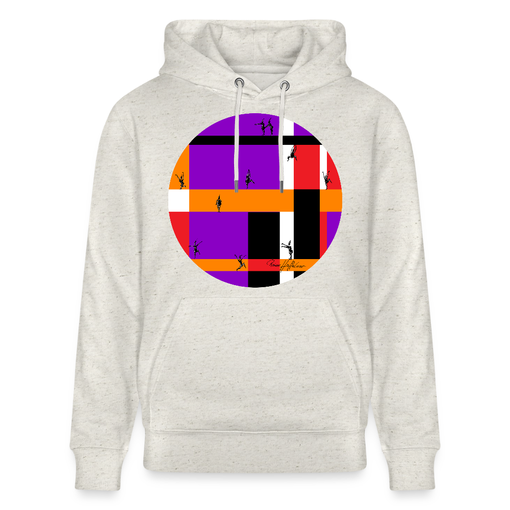 Unisex Bio-Hoodie mit TUSCHEMÄNNCHEN PRINT - Beige meliert