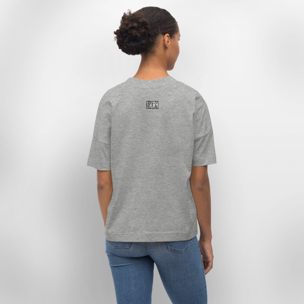 Oversized Unisex Bio T-Shirt mit ICE ICE BABY PINGUIN PRINT - Grau meliert