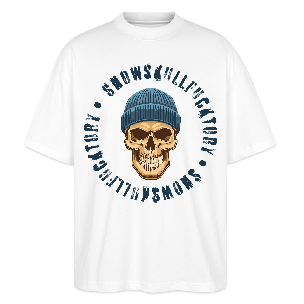 Oversized Unisex T-Shirt mit SNOWSKULL PRINT - Weiß