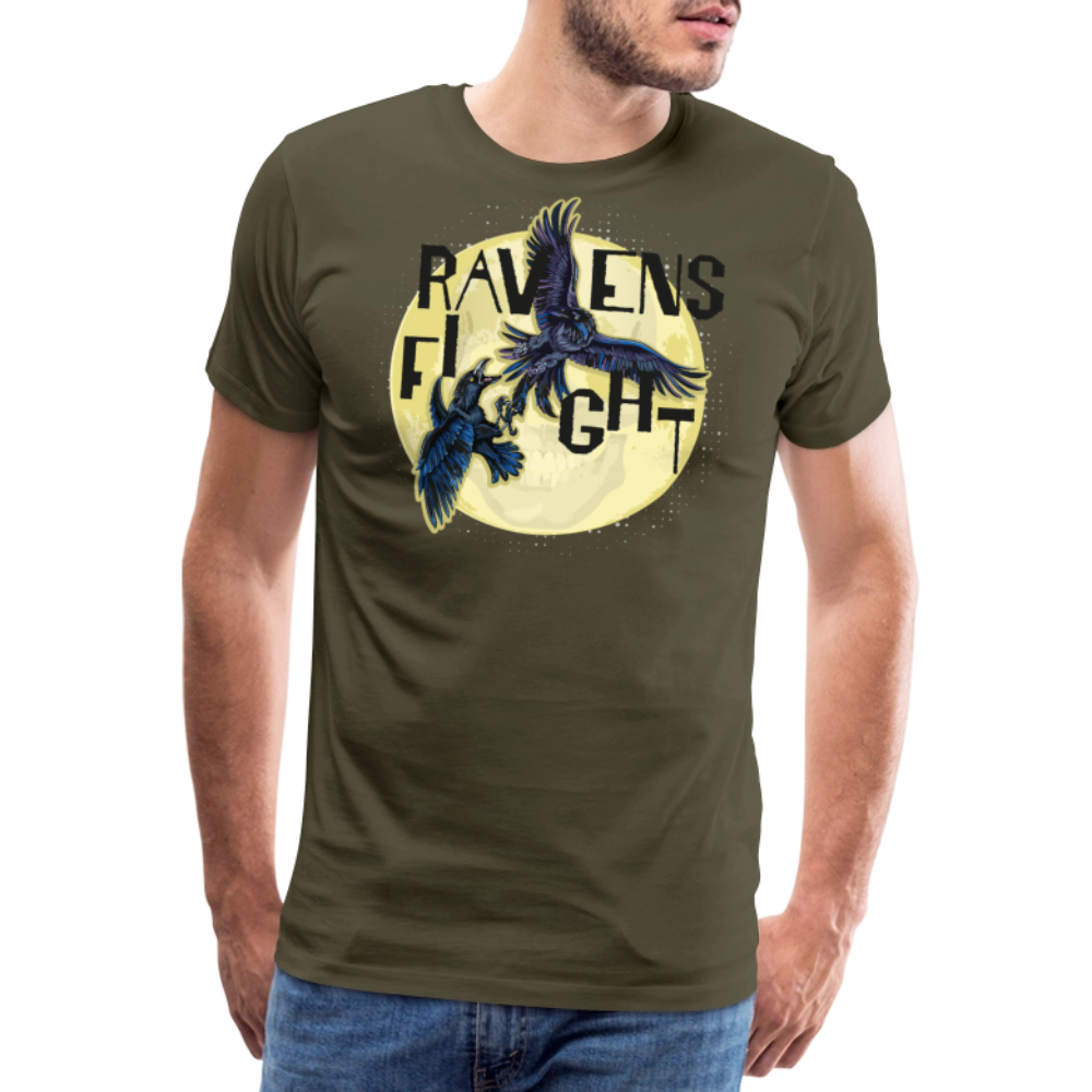 Männer Premium T-Shirt mit RAVENS FIGHT PRINT - Khaki