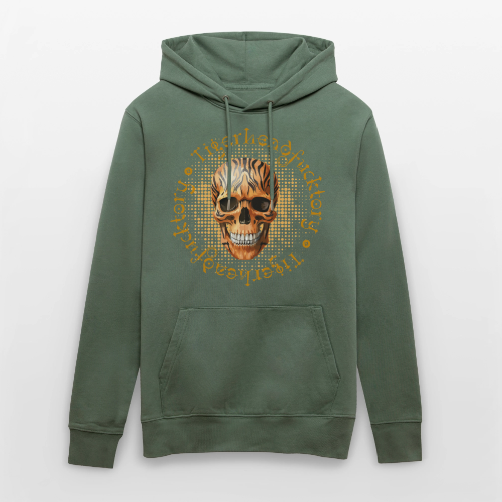 Unisex Hoodie mit TIGERHEAD SKULL PRINT - Tanngrün