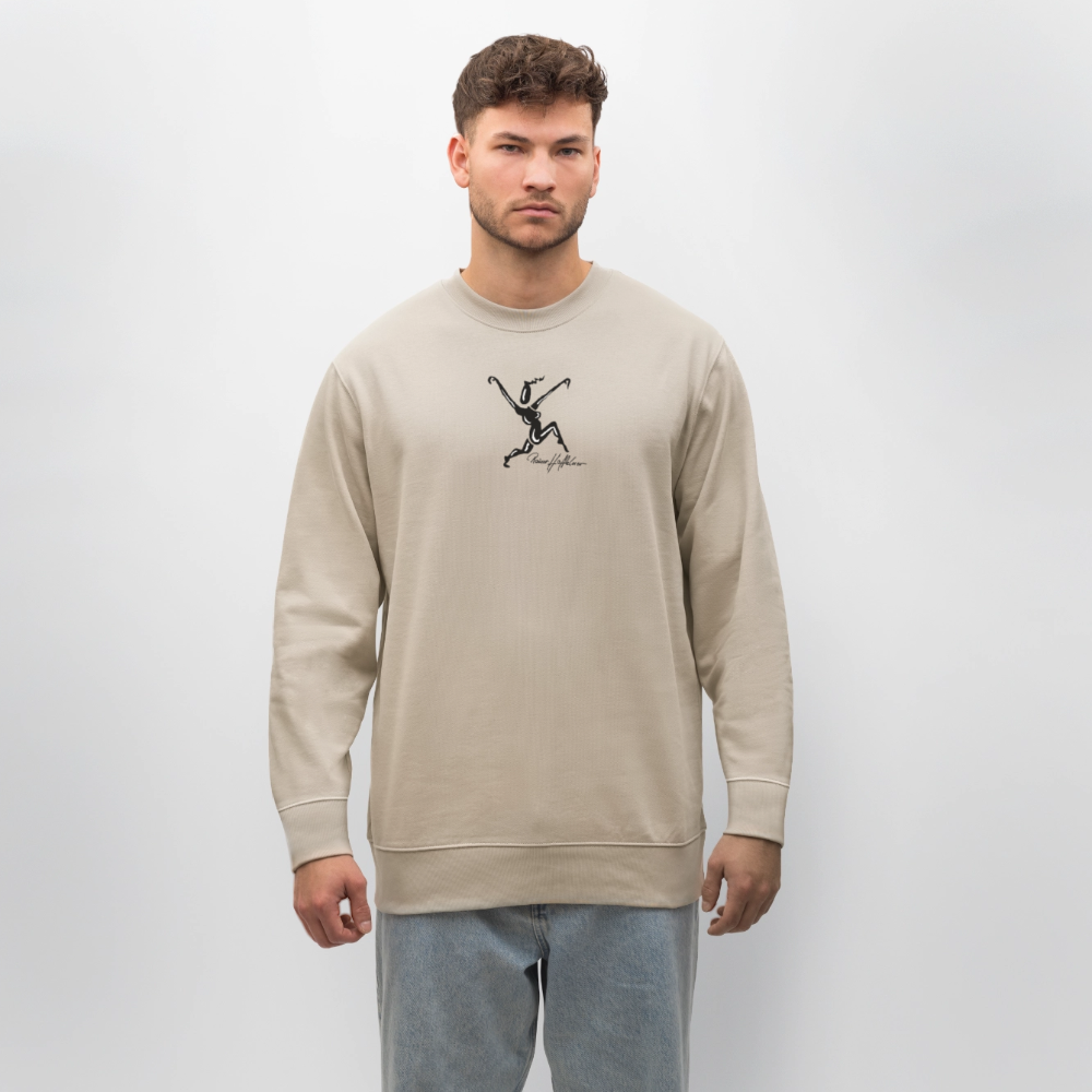 Unisex Bio-Sweatshirt mit TUSCHEWEIBCHEN PRINT - Beige