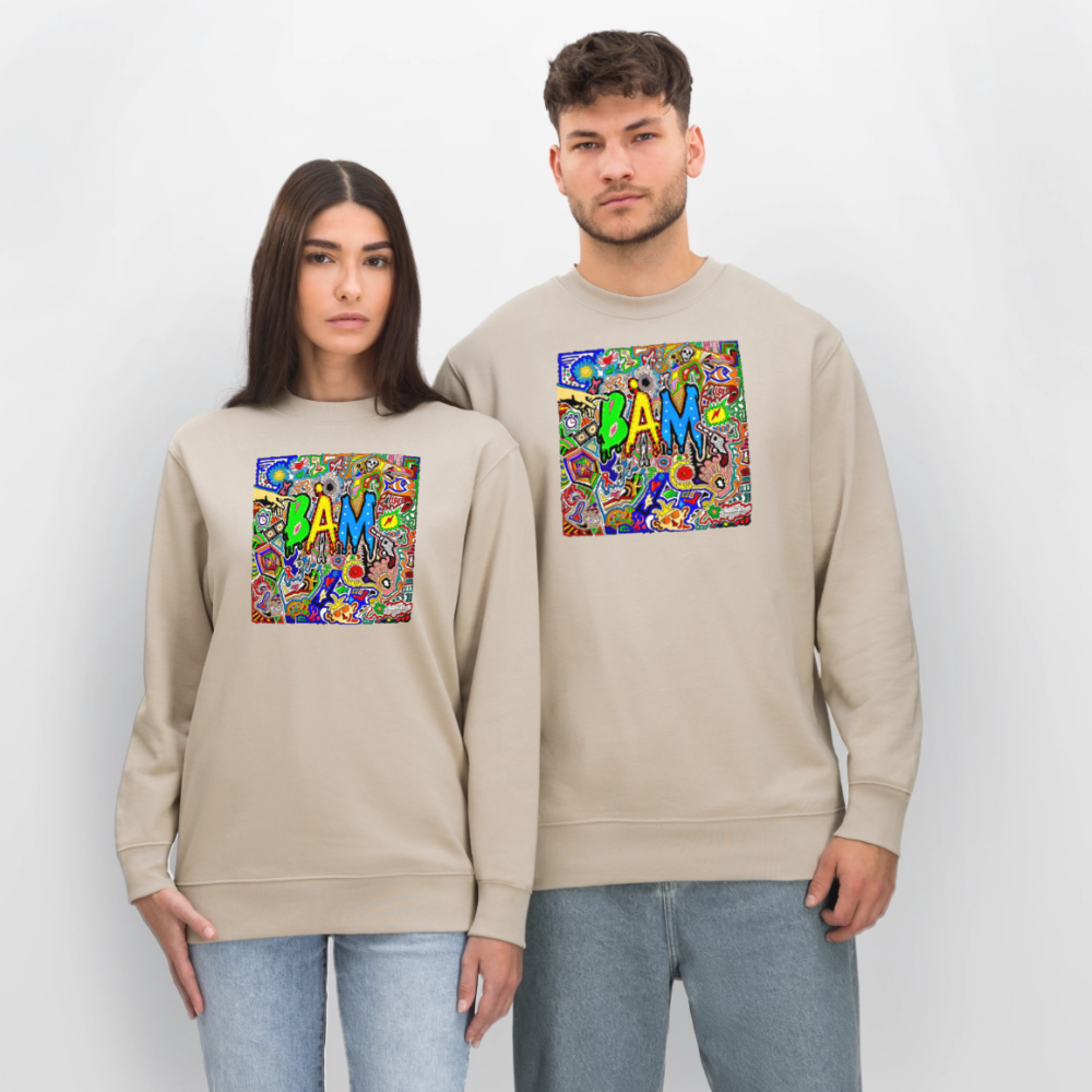 Unisex Bio-Sweatshirt mit BÄM PRINT - Beige