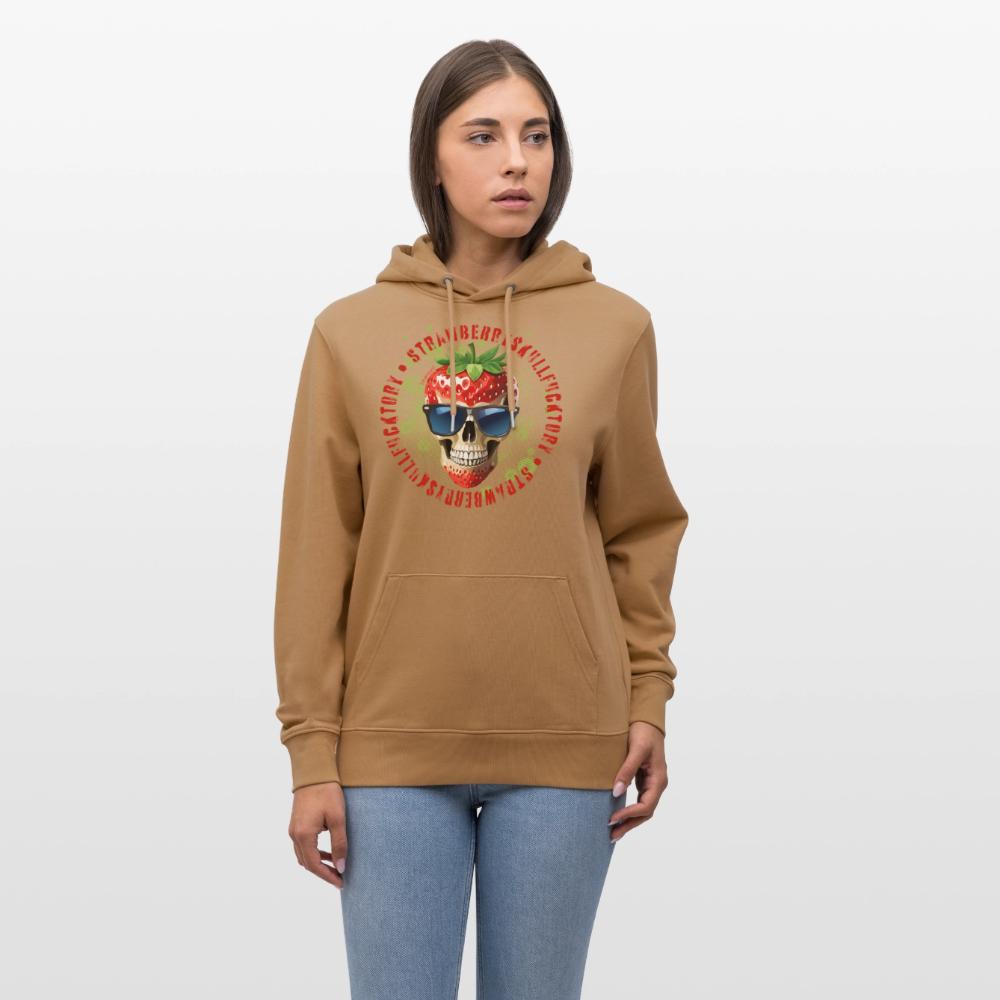Unisex Hoodie mit STRAWBERRY SKULL PRINT - Karamell