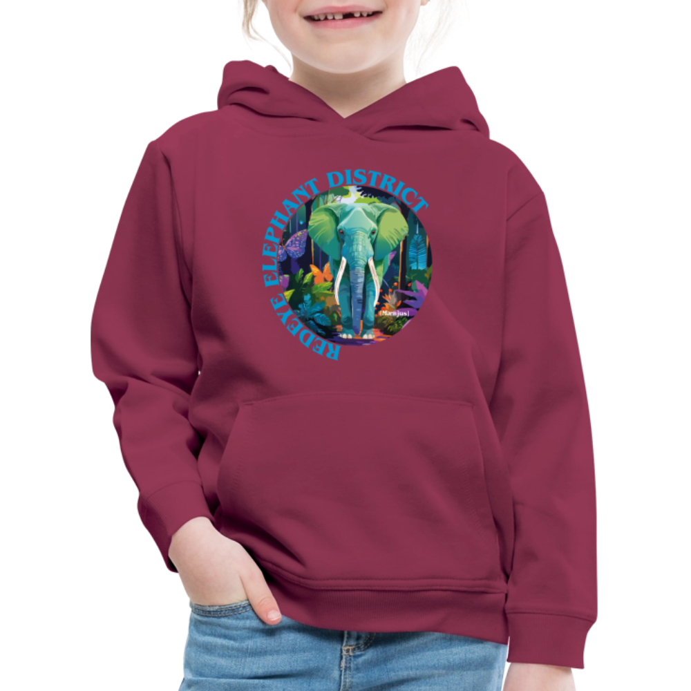 MNJS KIDS Premium Hoodie mit REDEYE ELEPHANT DISTRICT PRINT - Bordeaux