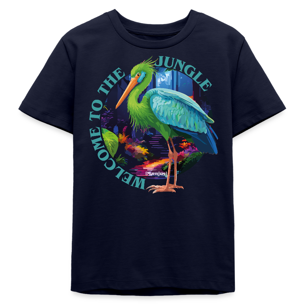 MNJS TEENS Bio T-Shirt mit WELCOME TO THE JUNGLE PRINT - Navy