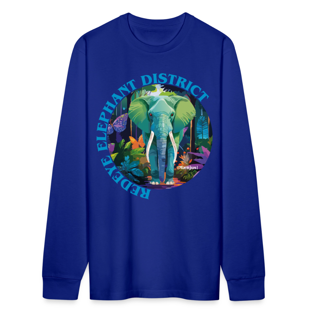 Unisex Bio-Langarmshirt mit REDEYE ELEPHANT DISTRICT PRINT - Königsblau