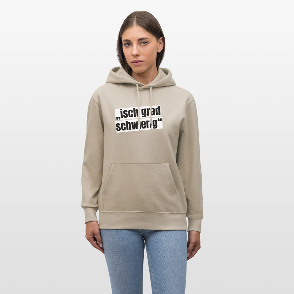 Unisex Hoodie mit ISCH GRAD SCHWIERIG PRINT - Beige