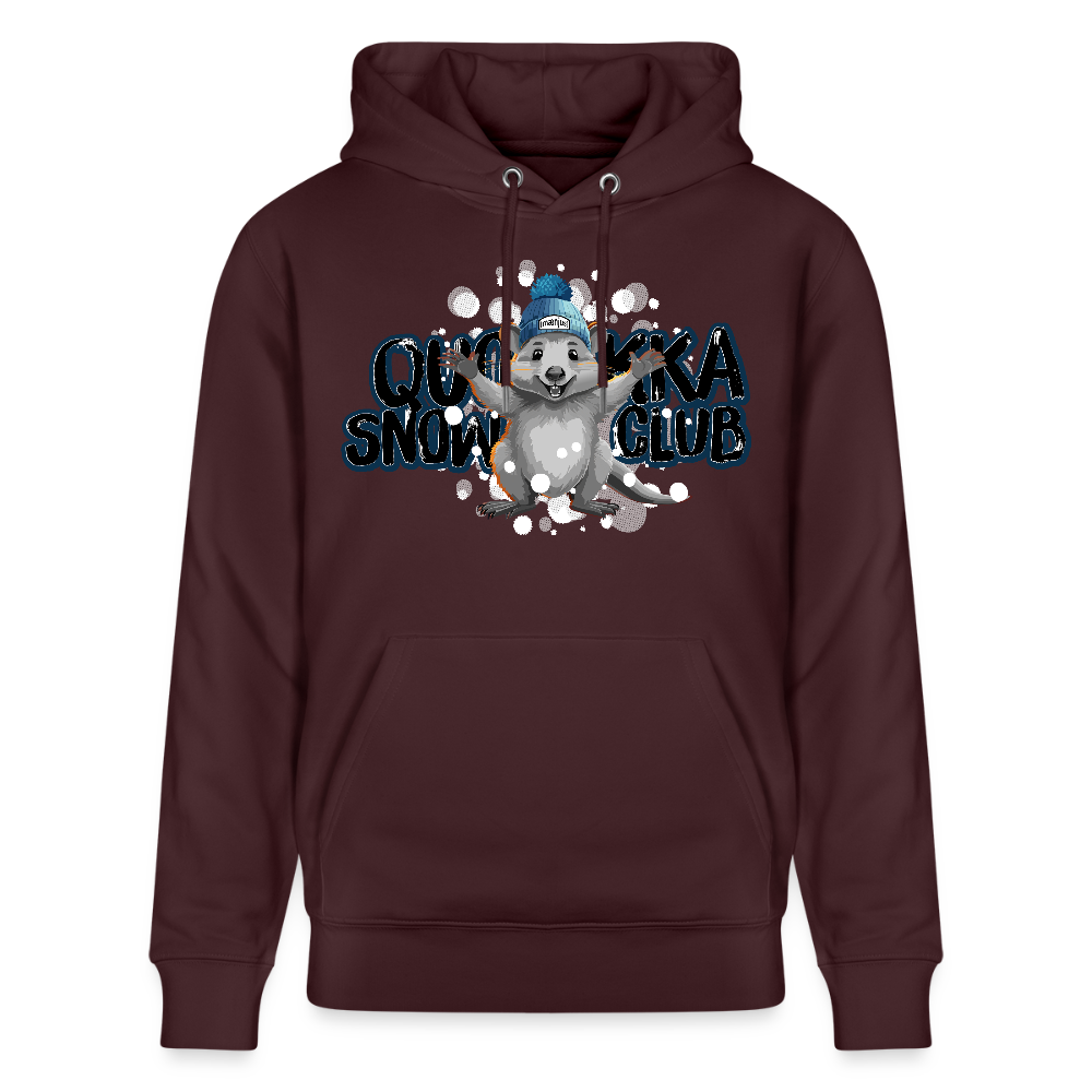 Unisex Bio-Hoodie mit QUOKKA SNOWCLUB PRINT - Maroon